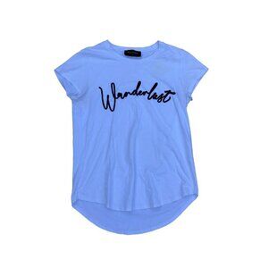 DECJUBA WANDERLUST Top T Shirt Blouse Women's M White Short Sleeve Patch…​